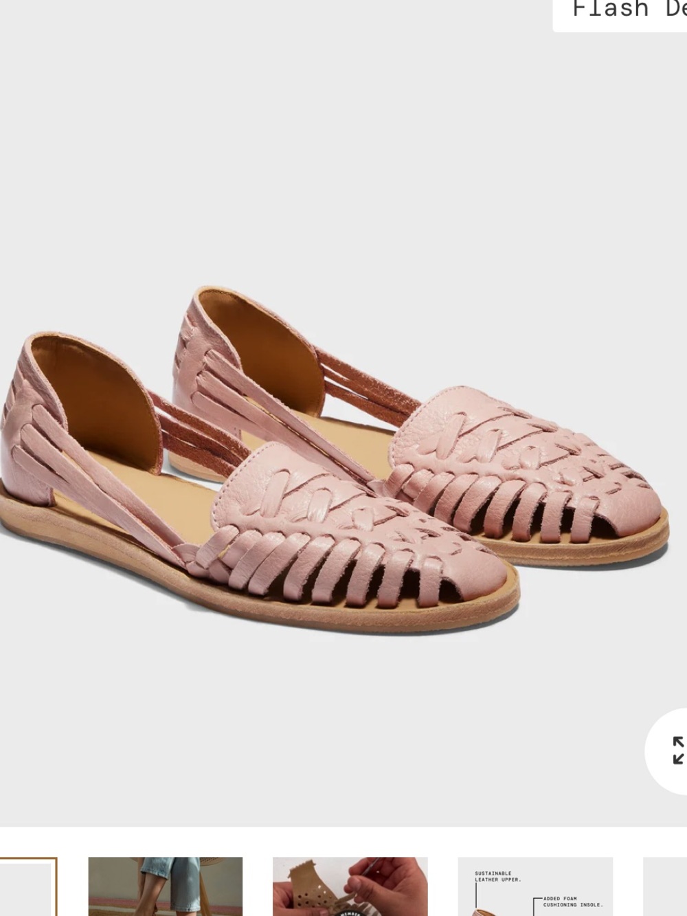 Woven Pink Leather D'Orsay Flats size 6